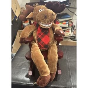 Animated Singing Moose Rocking Chair Plush Grandma Got Run Over Reindeer